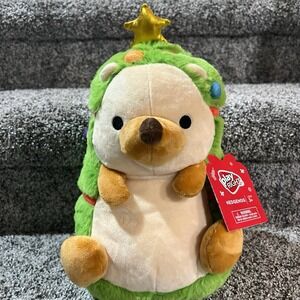 Play Right Green Holiday Hedgehog Stuffed Plush Christmas Tree Ornaments 10" NWT